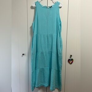 NWT Shannon Passero Vicky dress in Aqua  Cotton Maxi size L